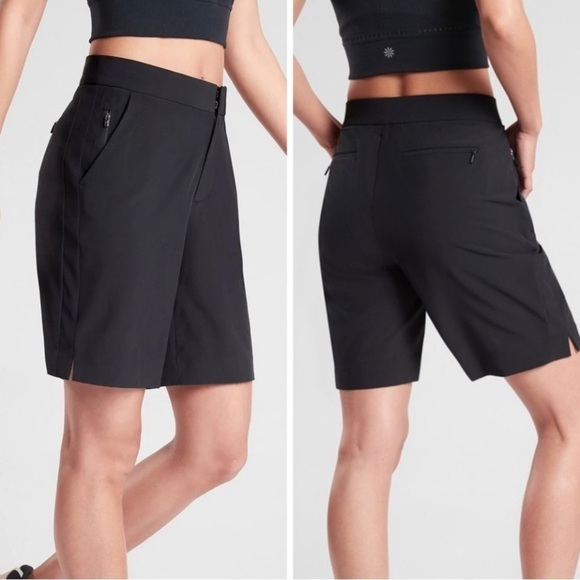 Athleta Pants - Athleta Black 9” Tribeca Bermuda Shorts Women’s Size 4